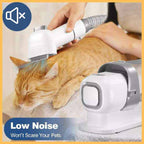 Cat being groomed with a silent low noise pet clipper, cat grooming tool in use.