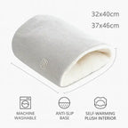 Visual chart of cat sleeping bag features and dimensions