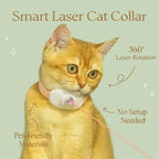 Pet-friendly automatic laser collar with rotating beam for active cat play.