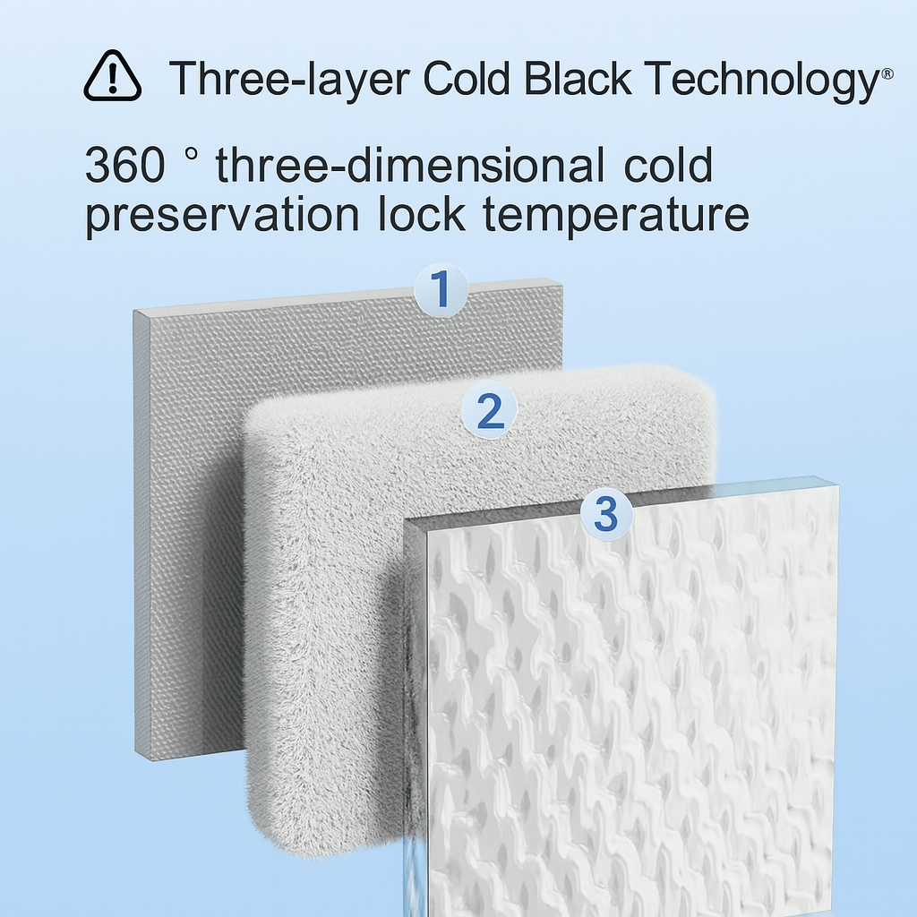 Diagram showing dog house materials with 360° cold lock temperature system.