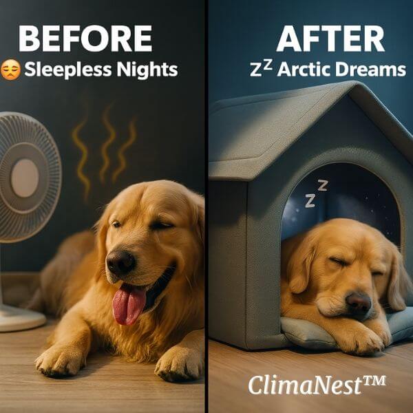 ClimaNest turns heat exhaustion into peaceful pet rest.
