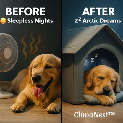 ClimaNest turns heat exhaustion into peaceful pet rest.