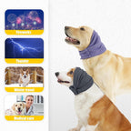 Two dogs wearing comfortable dog ear protectors, pet store product with use cases shown.