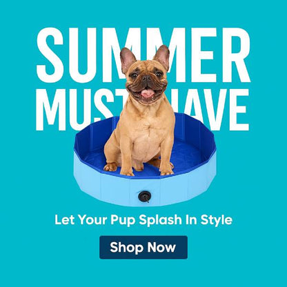 Promotional ad for portable foldable pet pool