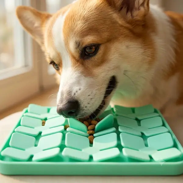 A Snuffle Mat for Dogs to Slow Down Mealtime Naturally
