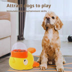 Smart dog food puzzle toy for reducing anxiety and boredom.