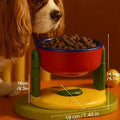 Anti gulping pet feeder with ergonomic elevated design for small dogs