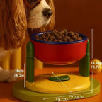 Anti gulping pet feeder with ergonomic elevated design for small dogs