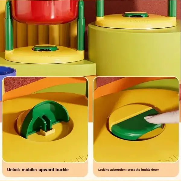 Anti gulping pet feeder with locking mechanism for safety