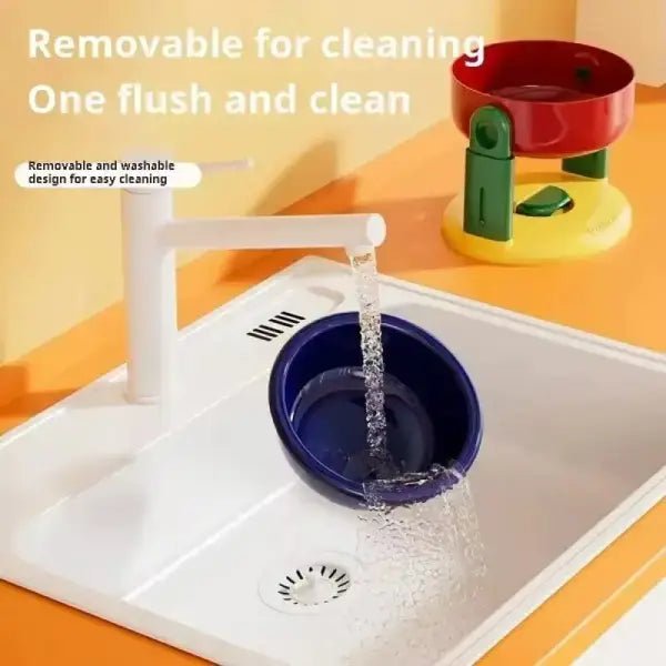 Anti gulping pet feeder with detachable bowl for hygienic pet feeding