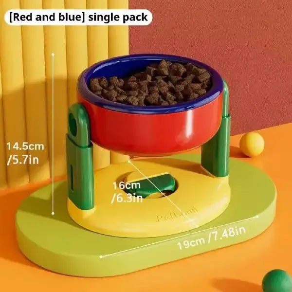 Anti gulping pet feeder with elevated design preventing choking
