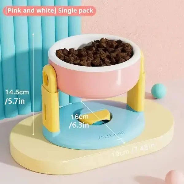 Anti gulping pet feeder measurement guide for dogs and cats