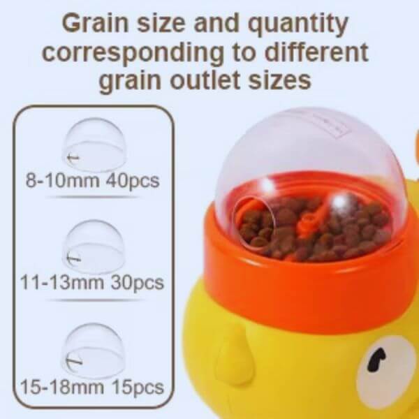 Pet Store ED interactive food dispenser for different kibble sizes.
