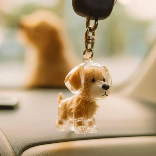 Cute pet hair keepsake keychain for dog lovers and pet parents