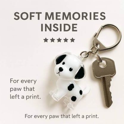 Dog cat fur remembrance gift keychain displayed with shop now CTA