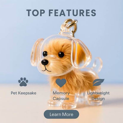 Dog remembrance gift keepsake keychain in close-up view