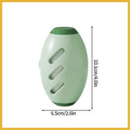 Green lint roller for pet hair removal with rounded design and measurement dimensions
