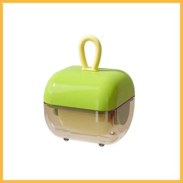 Cute green reusable hair remover with yellow handle in transparent case