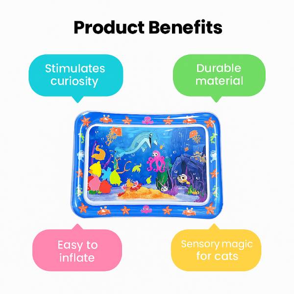 Product image highlighting water-based relief for pets