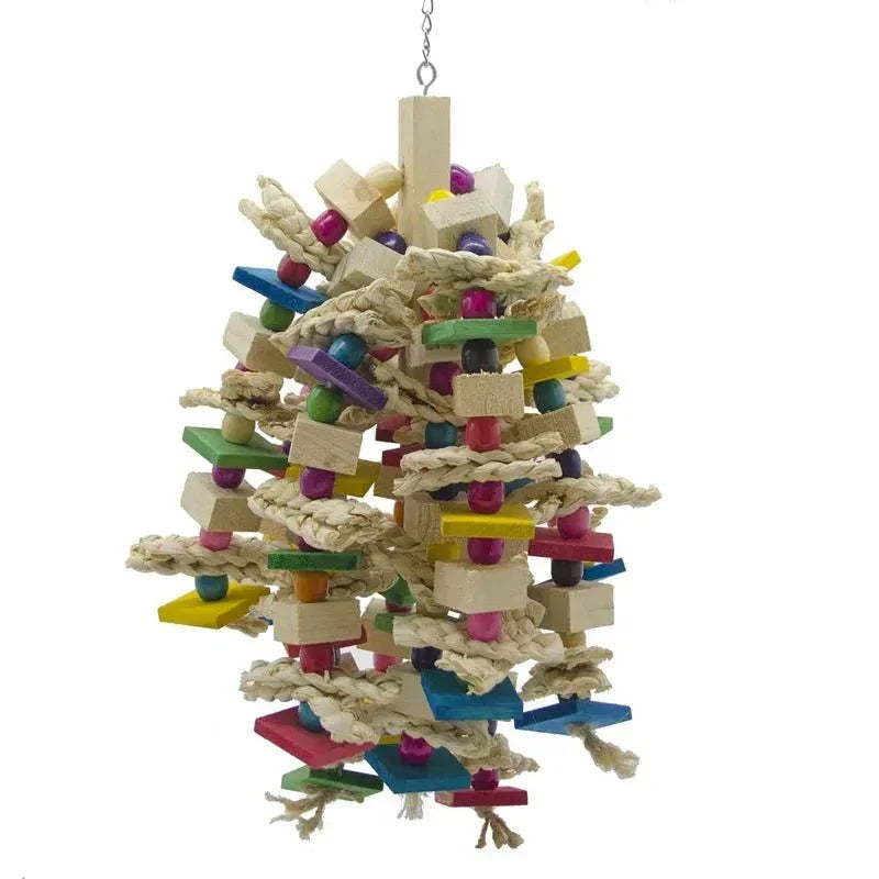 XL wooden chewing toy for macaws, African greys and cockatoos