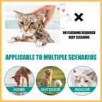 No flushing required deep cleaning cat glove for pet care, suitable for home, outdoor, indoor use