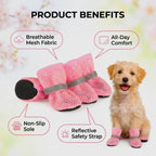 Breathable dog boots benefits — comfortable dog boots for walking with anti-slip sole and secure fit
