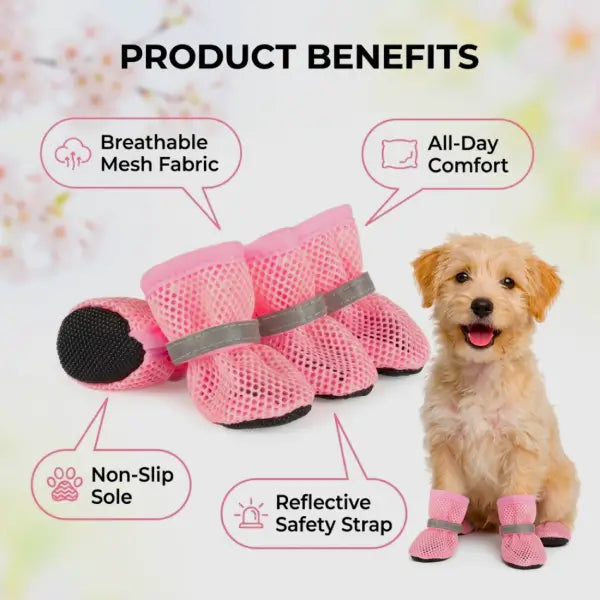 Breathable dog boots benefits — comfortable dog boots for walking with anti-slip sole and secure fit