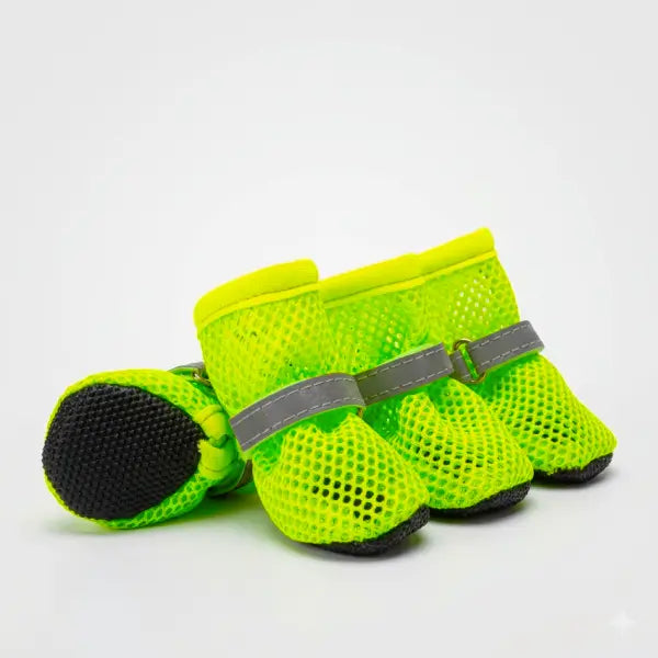 PawAir green dog boots — lightweight breathable mesh with non-slip sole for daily walks


