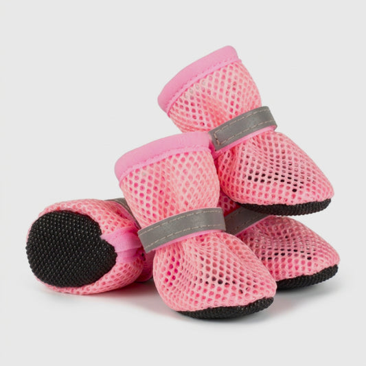 PawAir pink dog shoes — soft breathable mesh and non-slip sole for indoor and outdoor walking