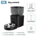 Automatic dog feeder 4L with 10s voice record customisable feeding plan and USB cable