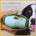 Pet hair lint roller with strong adhesion held near dog, effective fur removal tool
