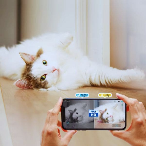Pet camera robot for clear day and night surveillance
