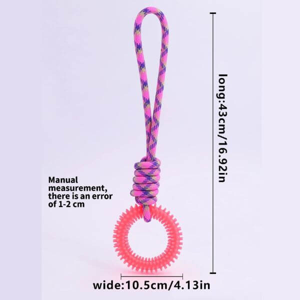 Pet Store ED’s Ringy toy detailed measurement for safe chewing and durable fun.