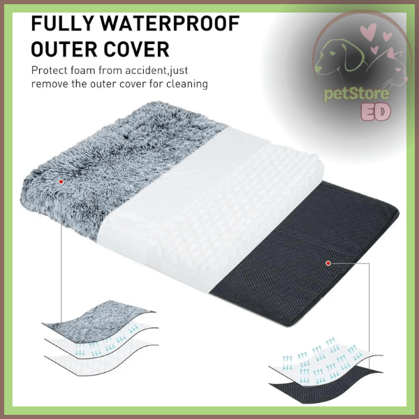 Premium orthopedic pet bed with washable, waterproof, non-slip outer cover layers.