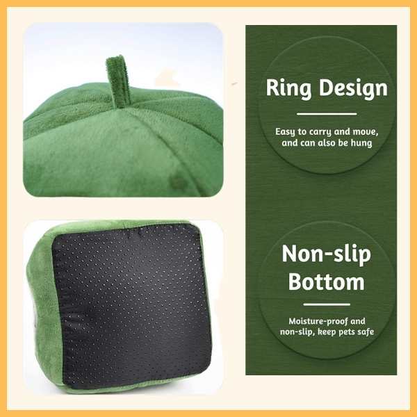 Green rodent bed with ring design and non-slip bottom for small pet safety and comfort.