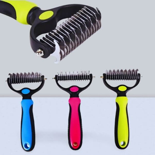 Pet-friendly dog deshedding brushes with ergonomic handles.