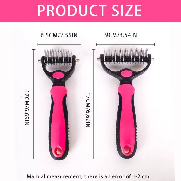 Pet Store ED grooming tool with clear dimensions and features.