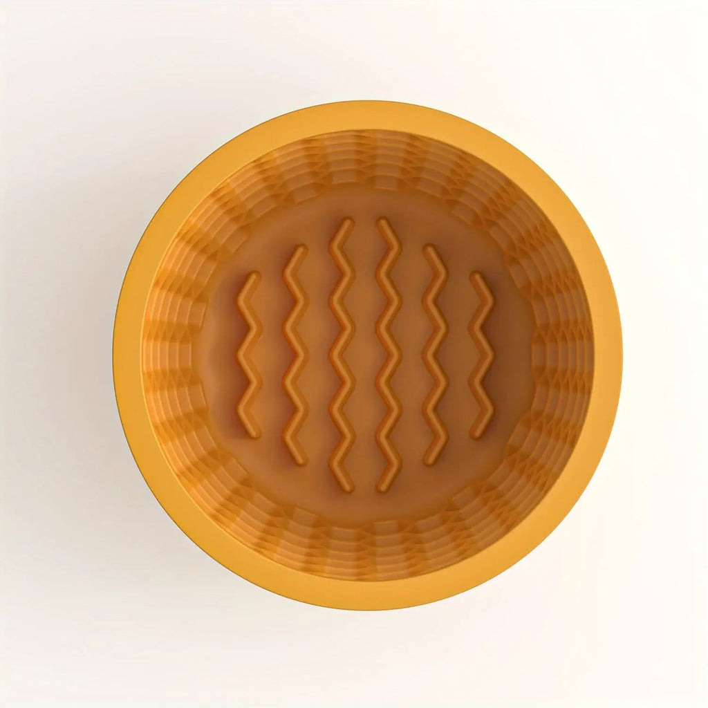 Top down view of the SnugBowl wavy ridge texture built into the feeding base