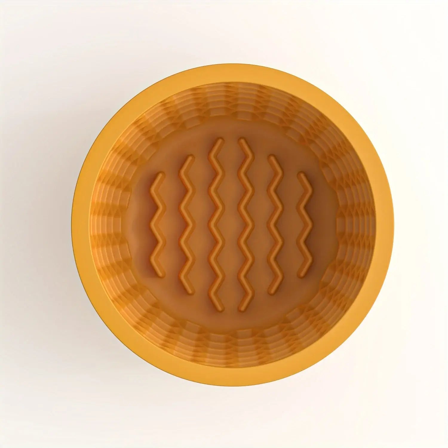Top down view of the SnugBowl wavy ridge texture built into the feeding base