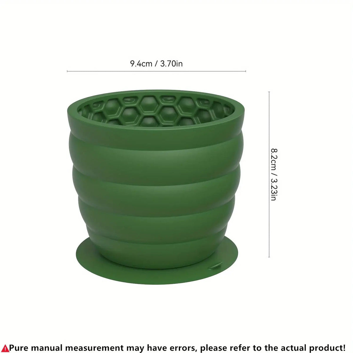 SnugBowl small size green dog bowl measuring 9.4cm diameter and 8.2cm height