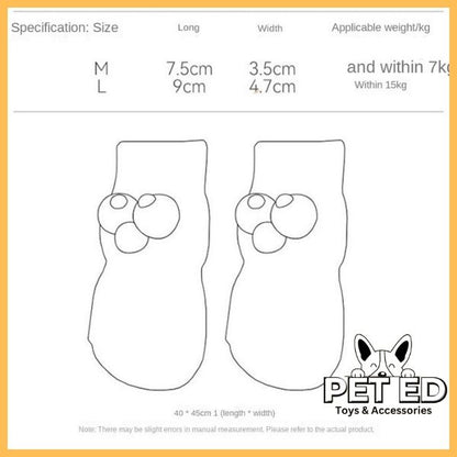 Measurement chart for selecting the perfect SokPootjes dog sock size.