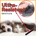 Ultra-resistant silicone broom with flexible bristles, dog and cat under blanket