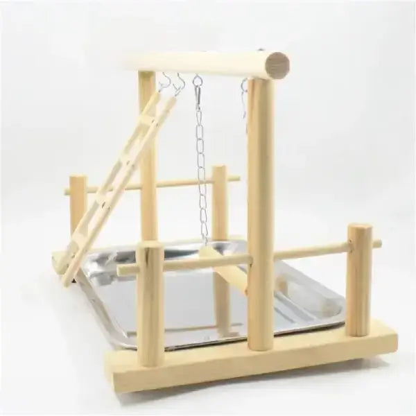 small bird playground made of safe wood