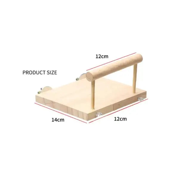Wooden parrot perch dimensions 14x12cm with handle