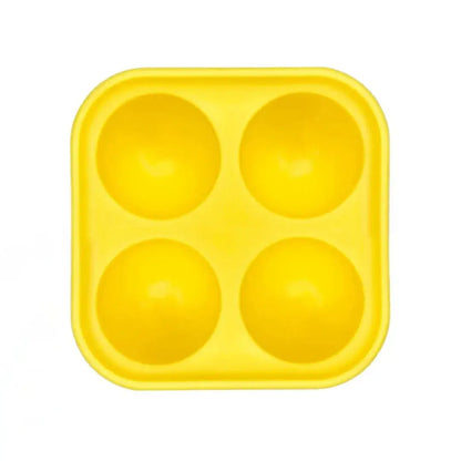 Yellow silicone tray with four compartments for dogs